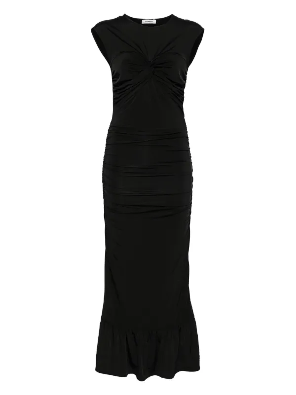 green emerald velvet dress DRAPED MAXI DRESS  SANDRO Egypt
