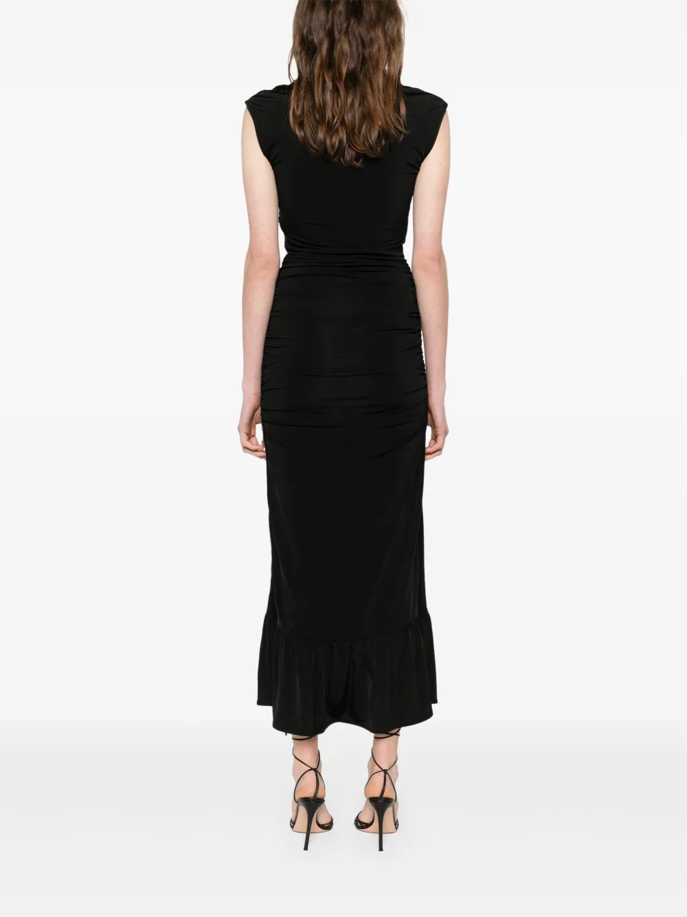 SANDRO Maxi-jurk met geknoopt detail Zwart