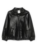 SANDRO textured-leather jacket - Black