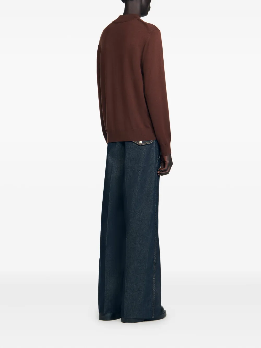 SANDRO Trui met ronde hals Bruin