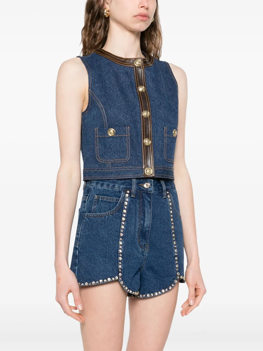 SANDRO Denim gilet Blauw
