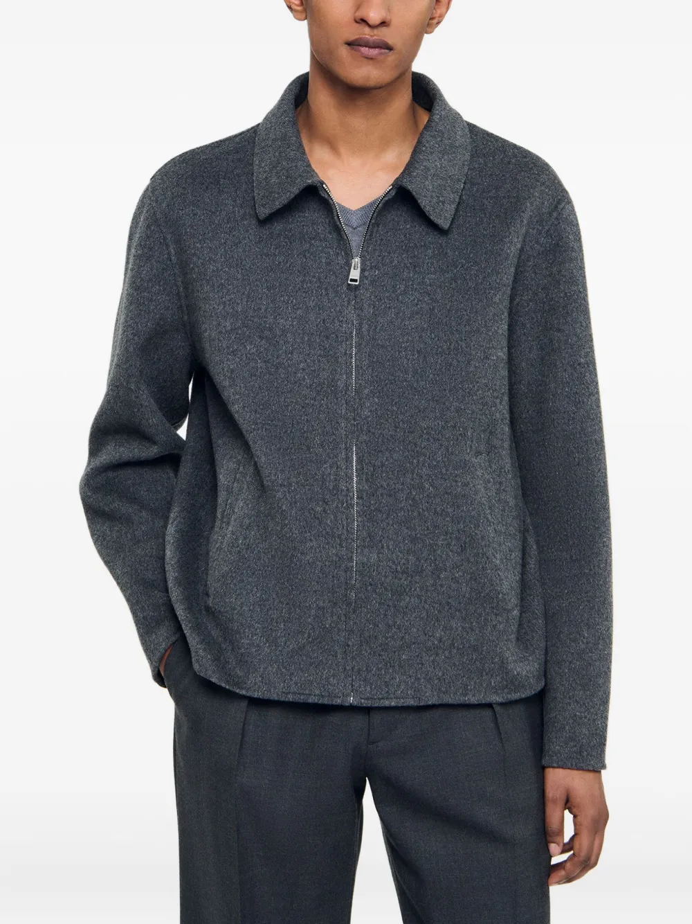SANDRO Shirtjack met rits Grijs