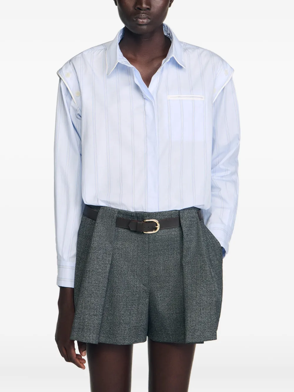 SANDRO Gestreept blouse Blauw