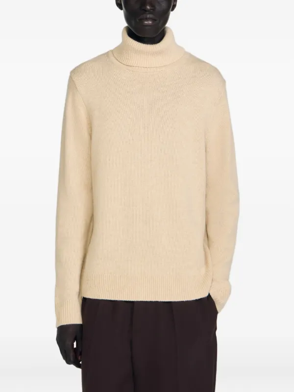 SANDRO Gerippter Rollkragenpullover Nude FARFETCH AT