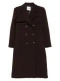 SANDRO double-breasted patch-pocket coat - Brown
