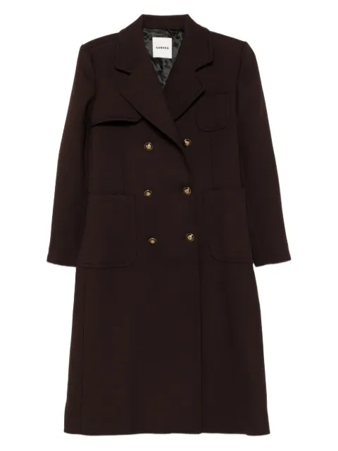 SANDRO double-breasted patch-pocket coat
