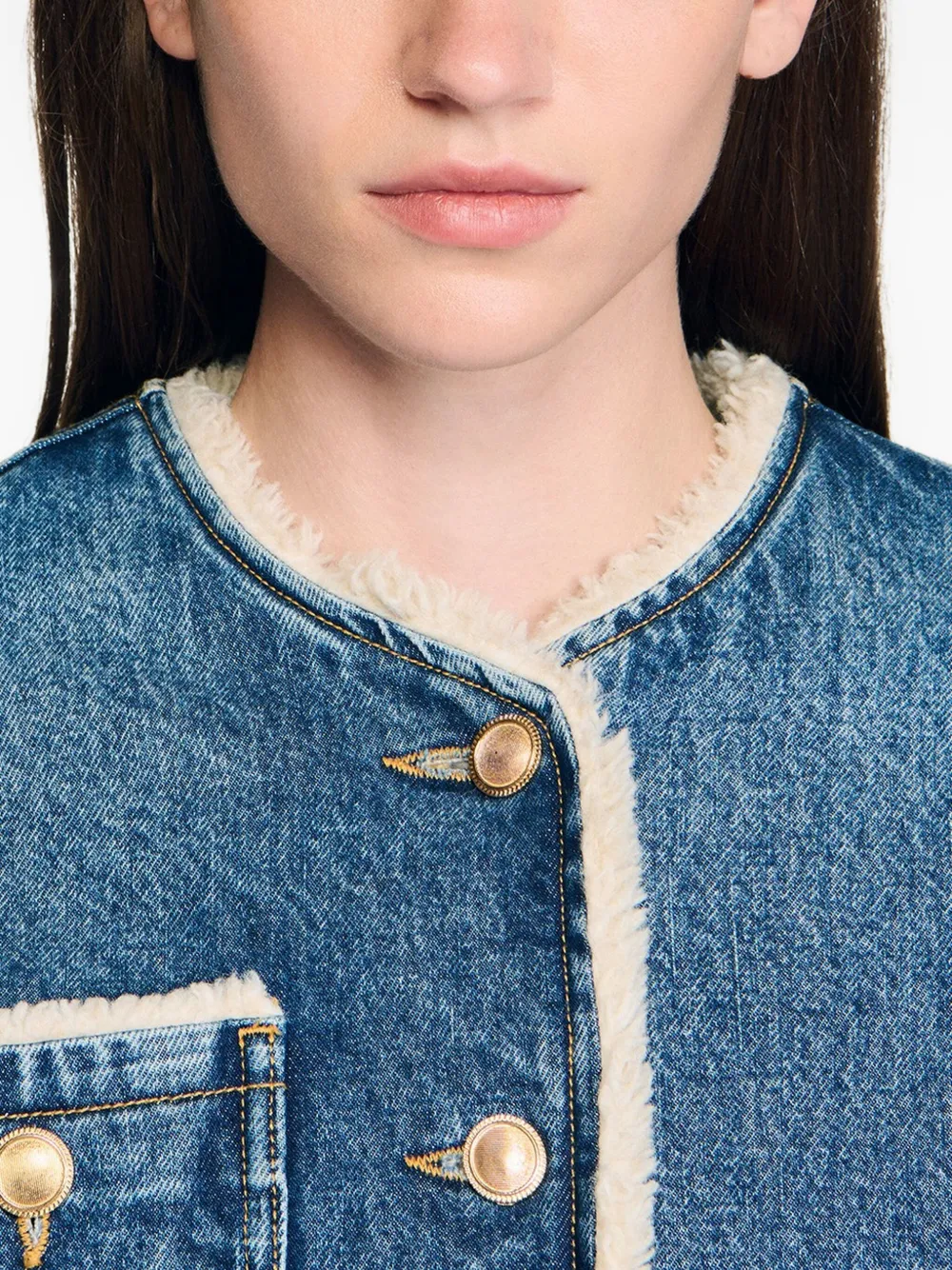 SANDRO Spijkerjas Blauw