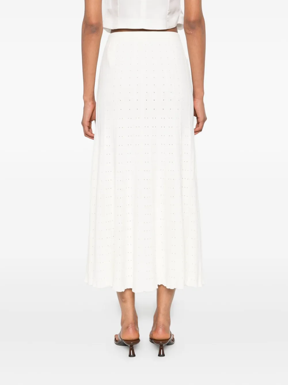 SANDRO button-front flared skirt Wit
