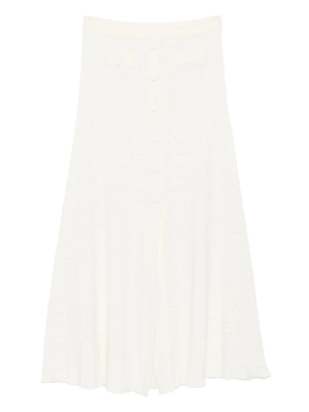 SANDRO button-front flared skirt Wit