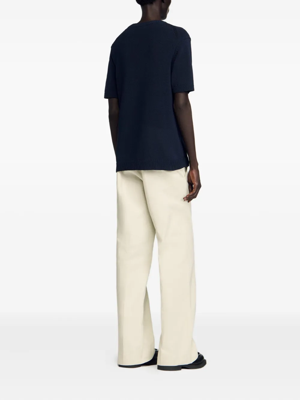 SANDRO Trui met ronde hals en korte mouwen Blauw