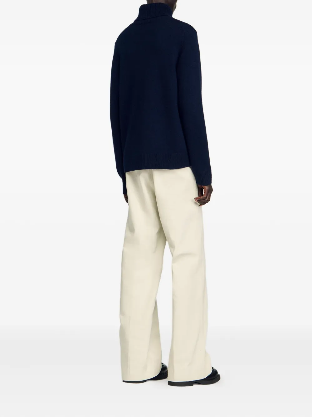 SANDRO Geribbelde coltrui Blauw