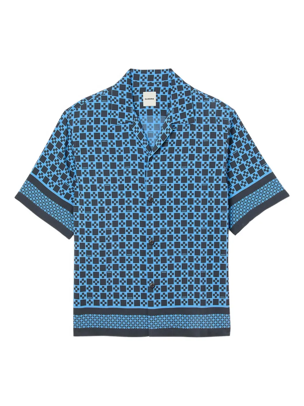 SANDRO Overhemd met vierkante print Blauw