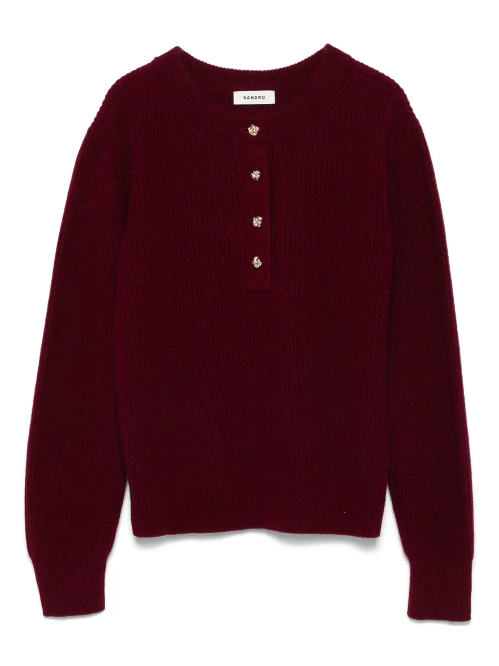 SANDRO ribbed button-embellished sweater | Red | Image 1