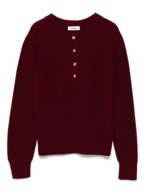 SANDRO ribbed button-embellished sweater