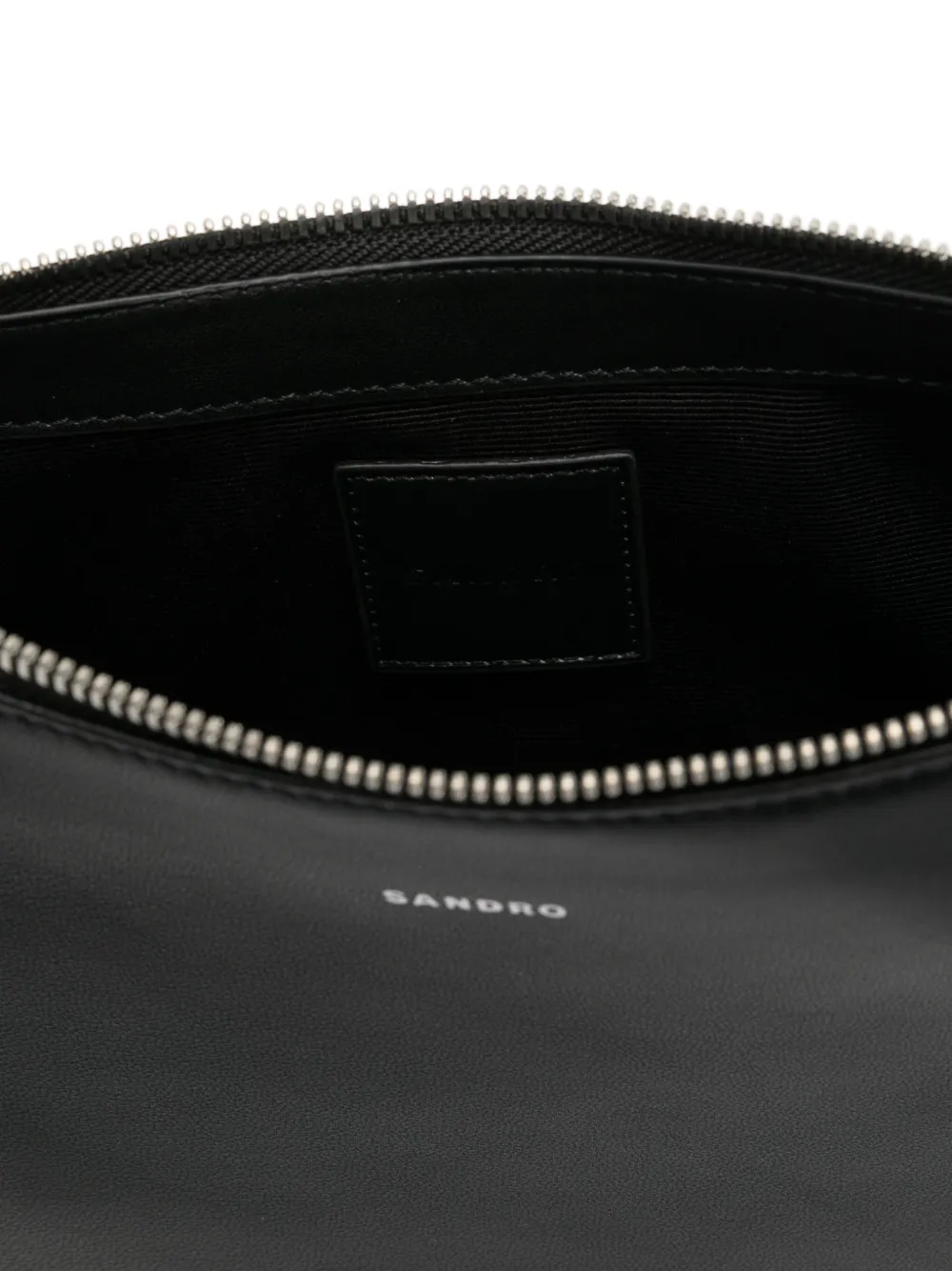 SANDRO Leren crossbodytas Zwart