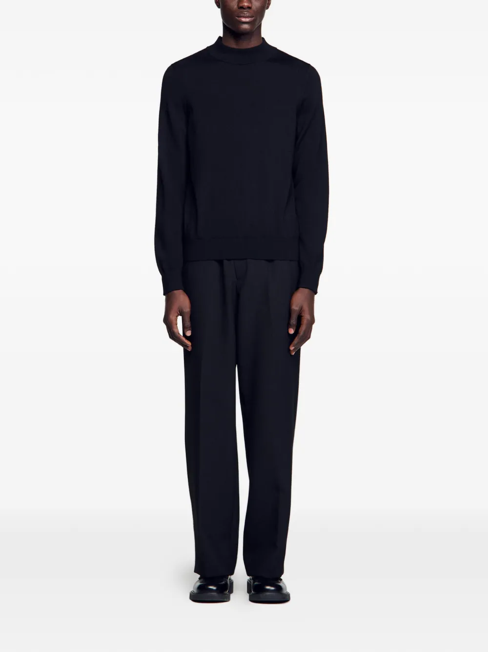 SANDRO mock-neck sweater - Zwart