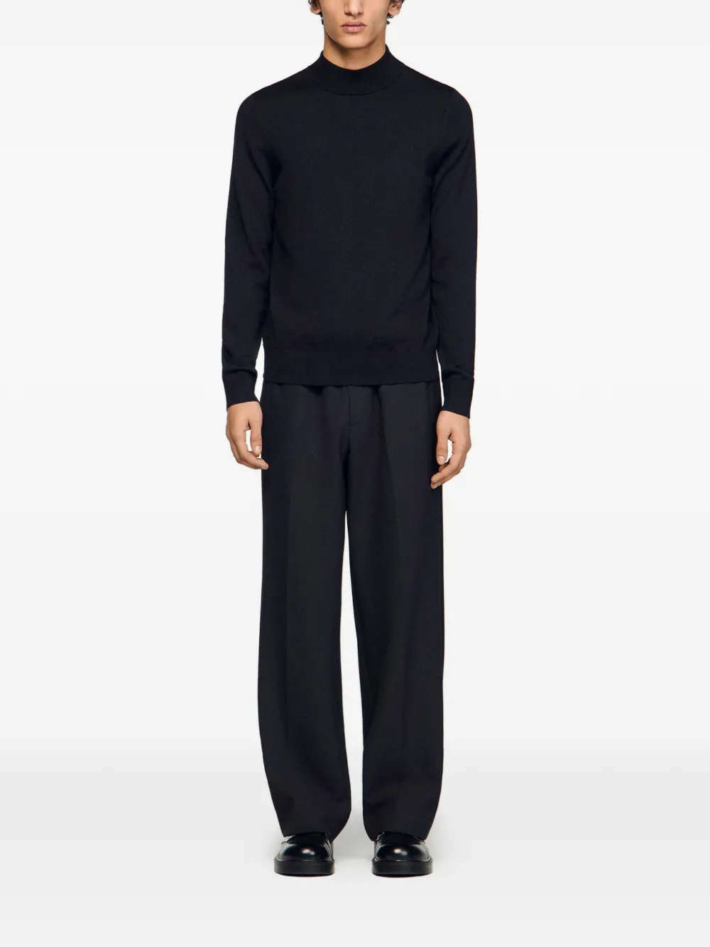  Sandro Mock-neck Sweater - Black 