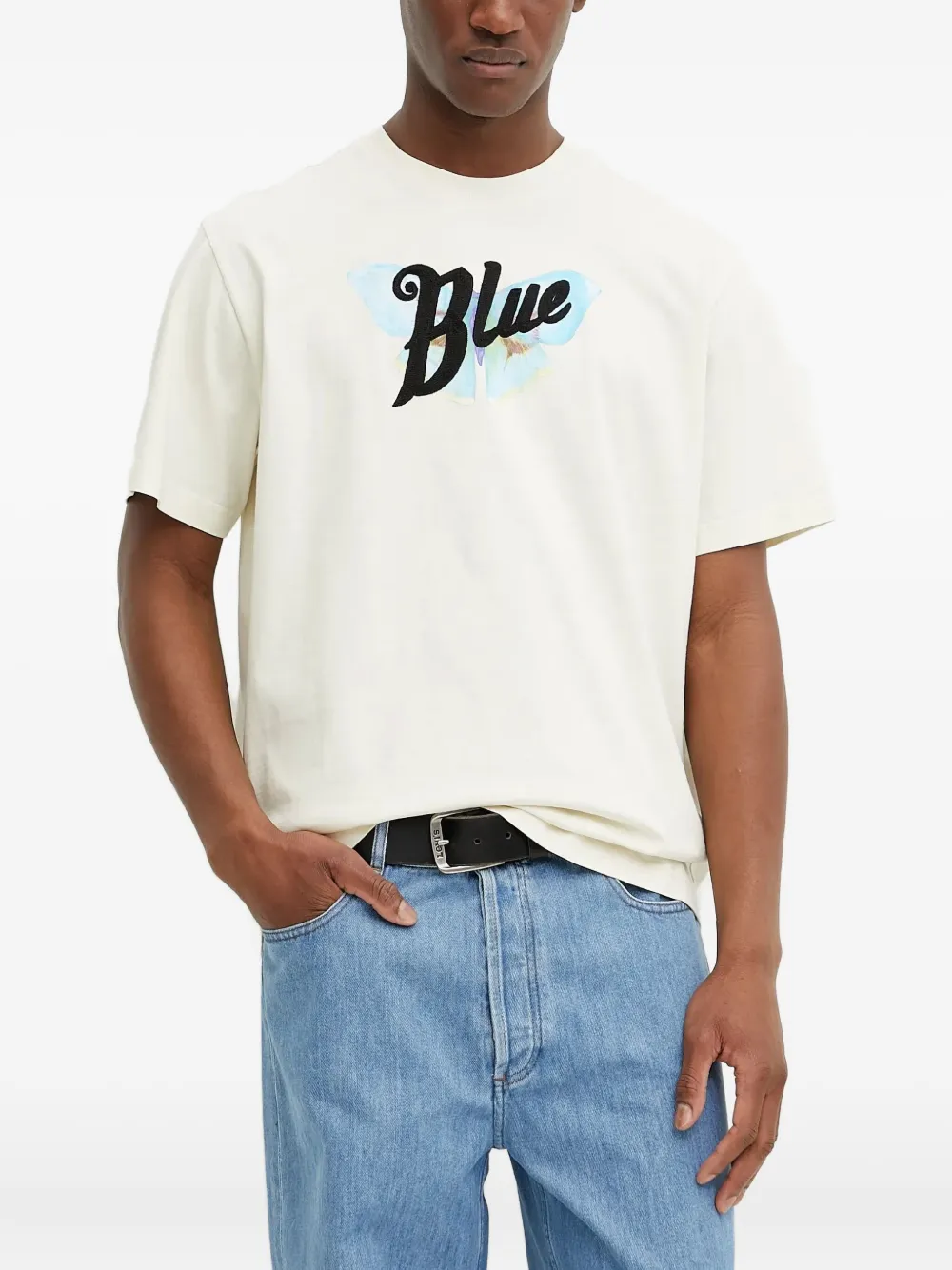 butterfly-print T-shirt