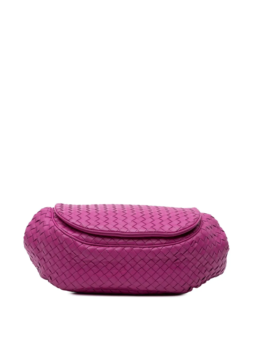 Pre-owned Bottega Veneta 2011 Nappa Intrecciato Flap Crossbody Bag In Pink