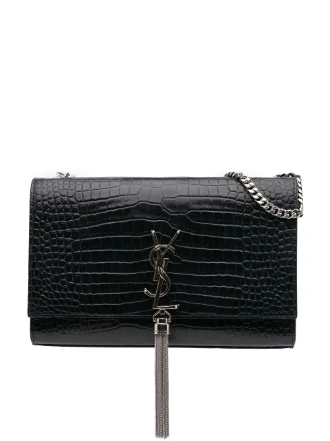 Saint Laurent Pre-Owned 2018 Medium Croc Embossed Leather Kate Tassel crossbody bag