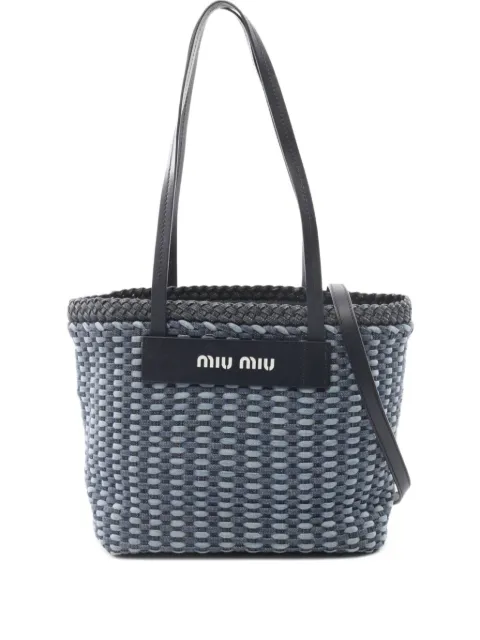 Miu Miu Pre-Owned 2010s logo-patch tote bag 