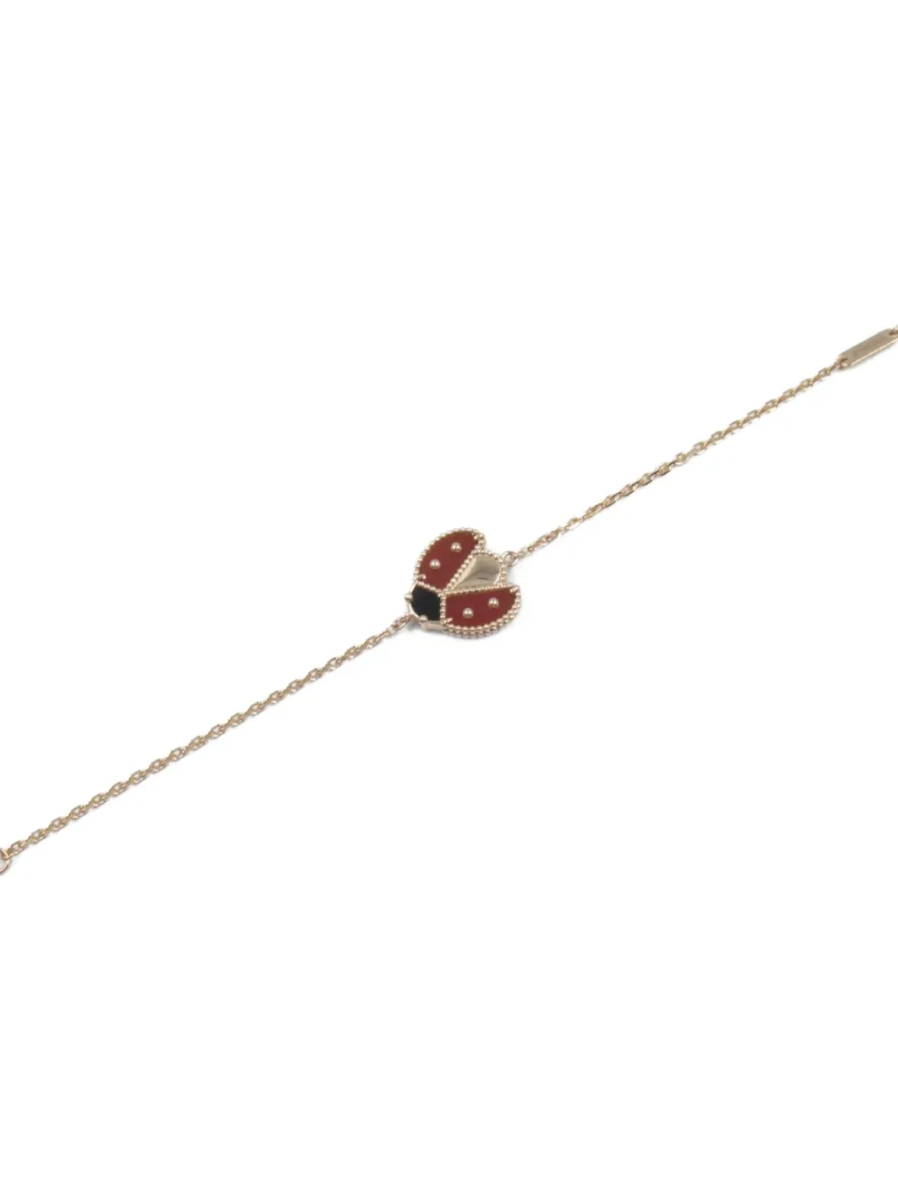 Pre-owned Van Cleef & Arpels 2010s 18k Rose Gold Lucky Spring Onxy And Carnelian Bracelet