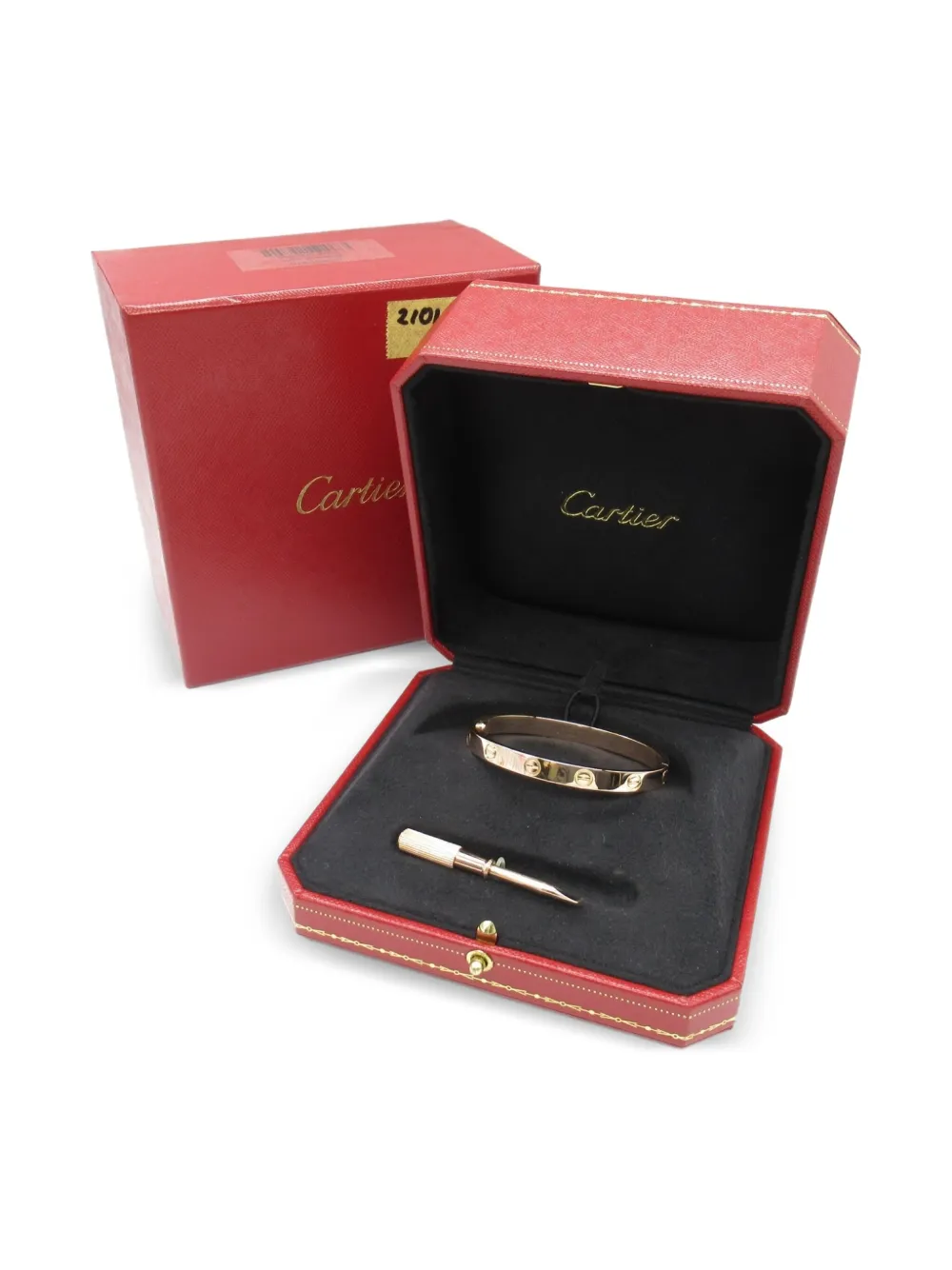 Pre-owned Cartier 2010s 18k Rose Gold Love Breath Bracelet