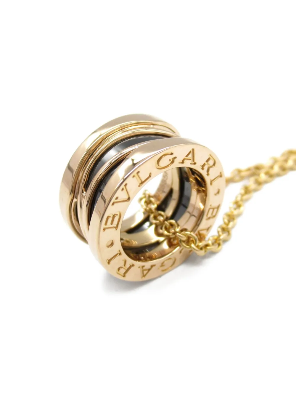 Pre-owned Bvlgari 2010s 18k Rose Gold B.zero1 Necklace