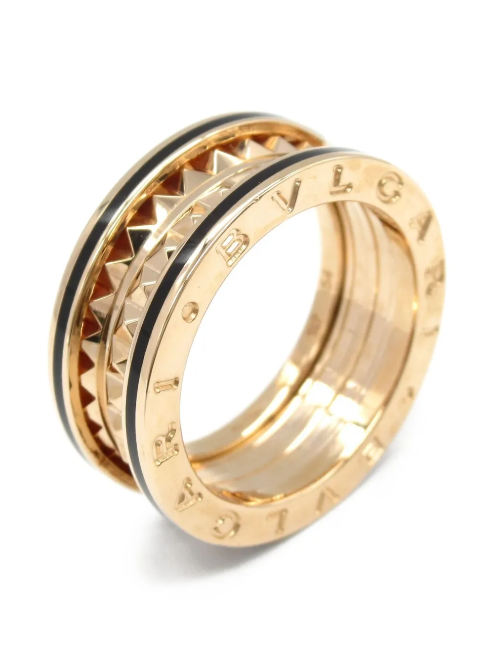 Pre-owned Bvlgari 2010s 18k Rose Gold B Zero One Ring
