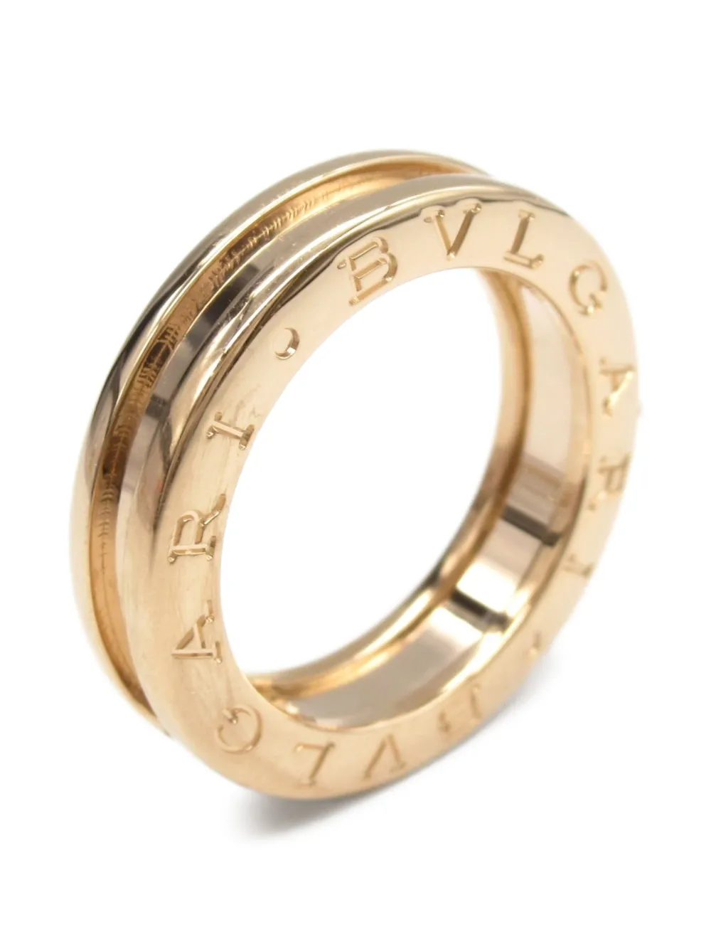 Pre-owned Bvlgari 2010s 18k Rose Gold B.zero1 Ring