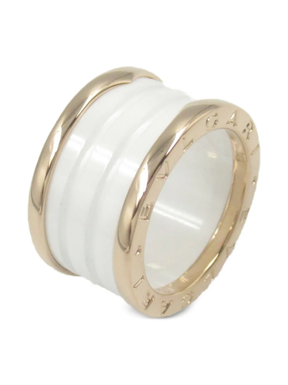 Pre-owned Bvlgari 2010s 18k Rose Gold B.zero1 Ring