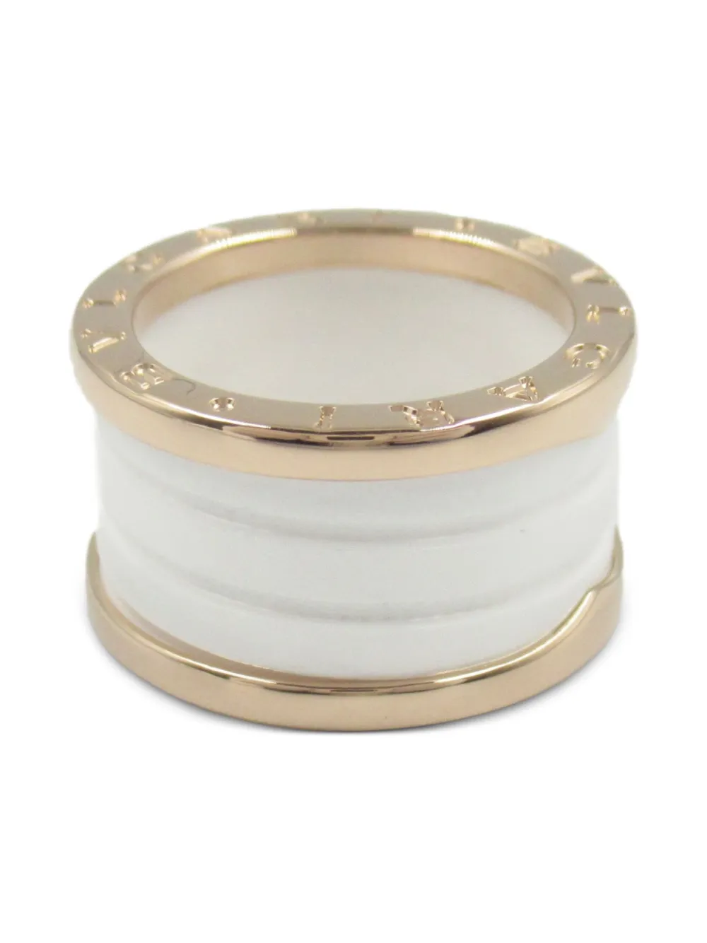 Pre-owned Bvlgari 2010s 18k Rose Gold B.zero1 Ring
