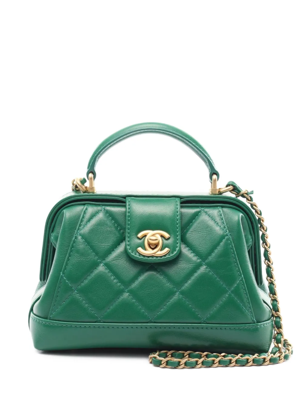 CHANEL Pre-Owned 2021 スモール マトラッセ レザー ショルダーバッグ - グリーン CHANEL Pre-Owned 2021 スモール マトラッセ レザー ショルダーバッグ - グリーン