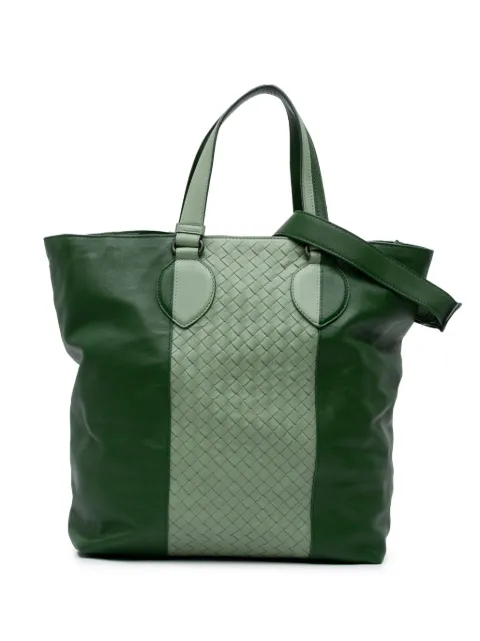 Bottega Veneta Pre-Owned 2012-2024 Bicolor Leather Intrecciato satchel