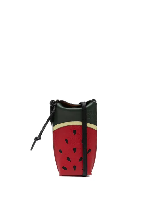 Loewe Pre-Owned 2021 Paulas Ibiza Leather Watermelon Gate Pocket crossbody bag