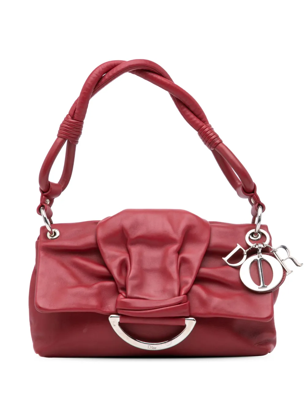 Christian Dior Pre-Owned 2009 スモール ラムスキン デミルーン フラップ ショルダーバッグ - レッド Christian Dior Pre-Owned 2009 スモール ラムスキン デミルーン フラップ ショルダーバッグ - レッド