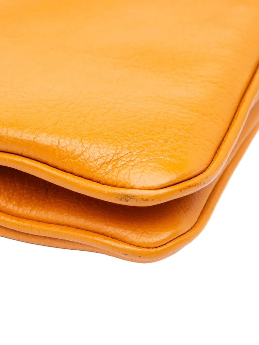 Pre-owned Bottega Veneta 2012-2024 Nappa Intrecciato Flap Shoulder Bag In Orange