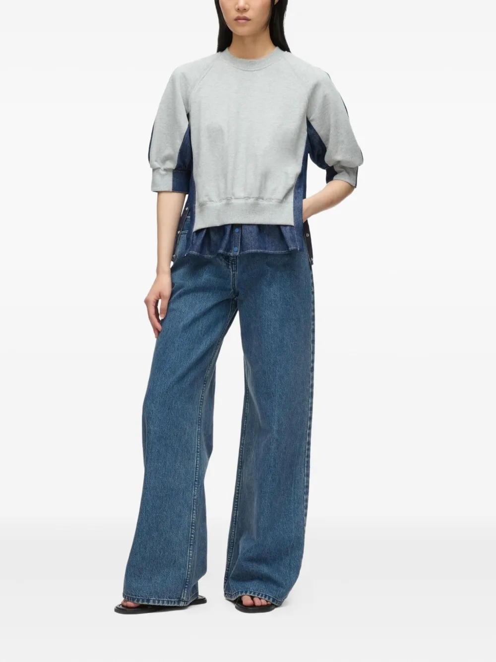 3.1 Phillip Lim panelled denim sweatshirt | Sweaters | Image 2
