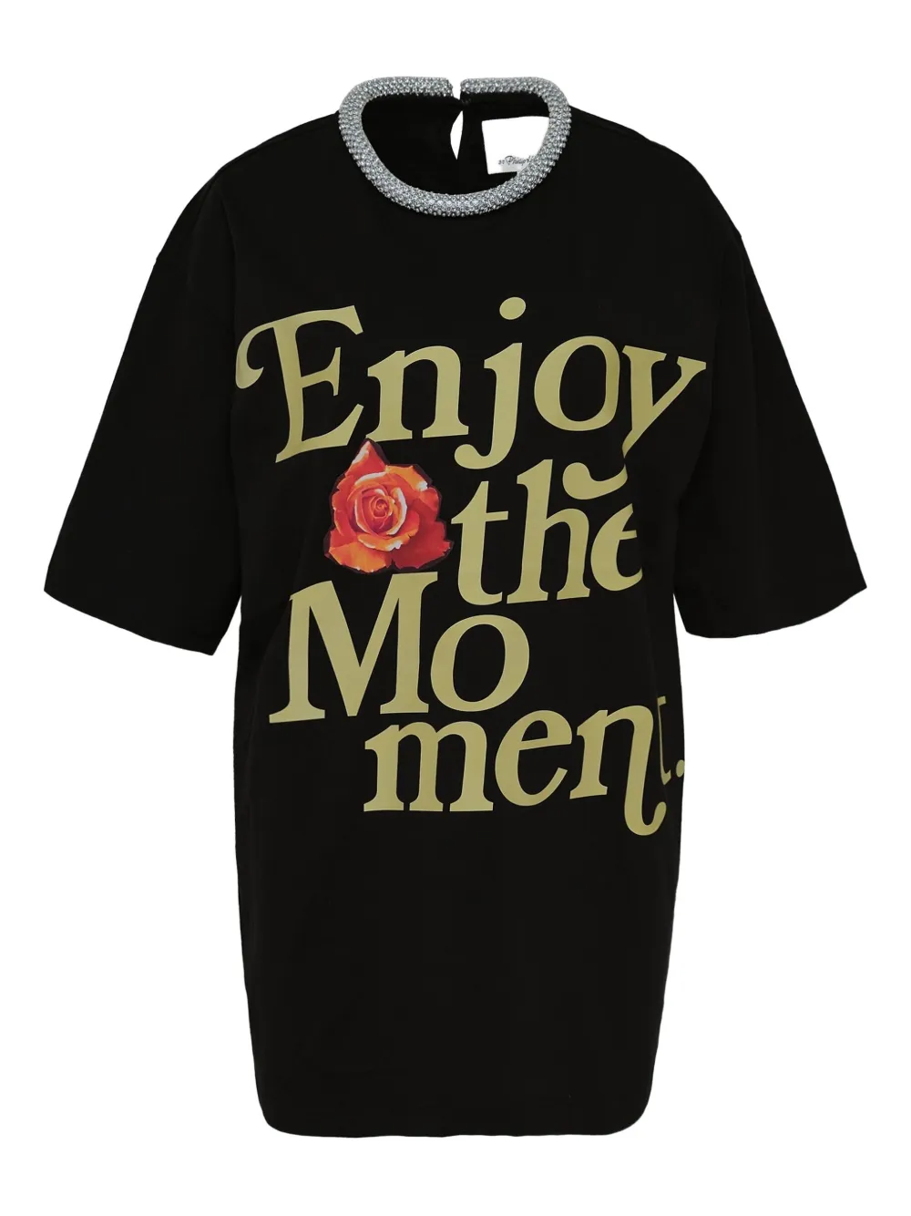 3.1 Phillip Lim Embellished-neck T-shirt In Black