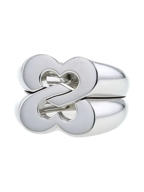 Poiray anillo Sceau de Coeurs en oro blanco 2000