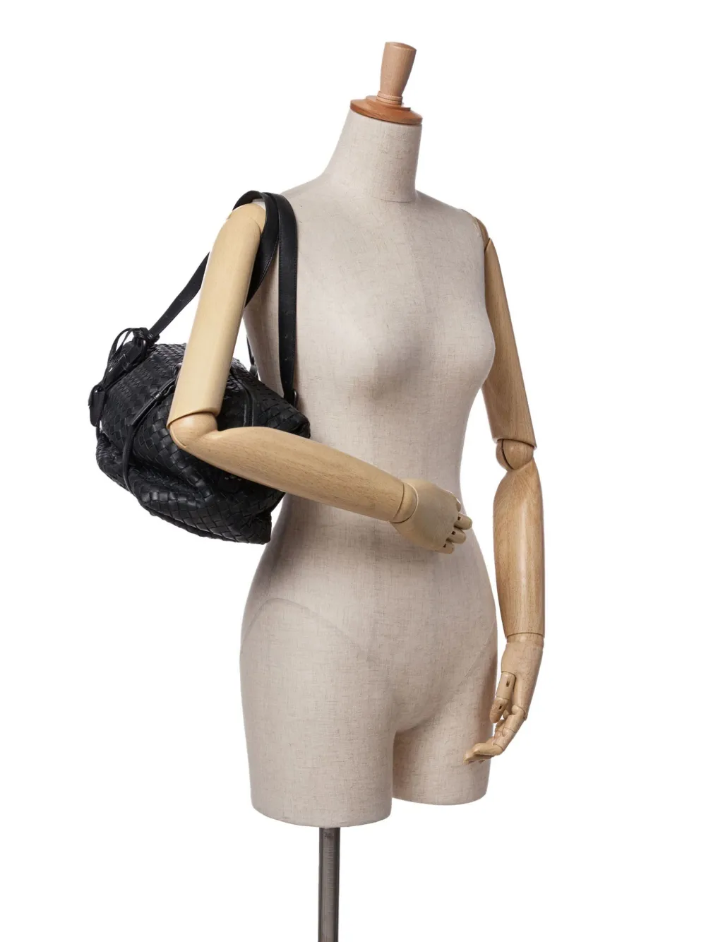 Pre-owned Bottega Veneta 2011 Nappa Intrecciato Montaigne Shoulder Bag In Black