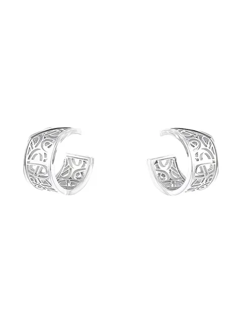 Poiray aretes Fil en oro blanco con diamantes 2010