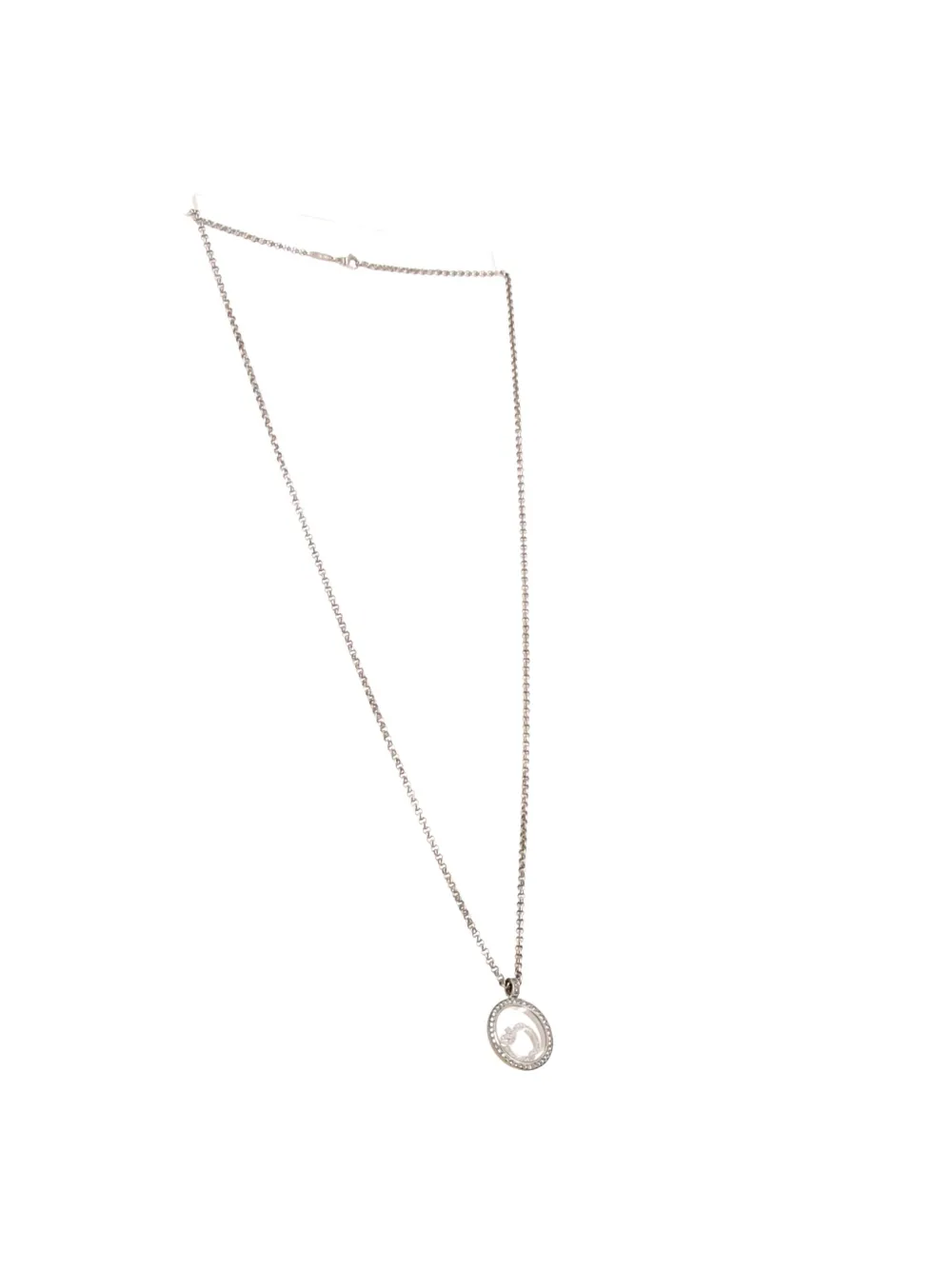 Pre-owned Chopard 2010s White Gold Happy Diamonds Big Apple Diamond Necklace
