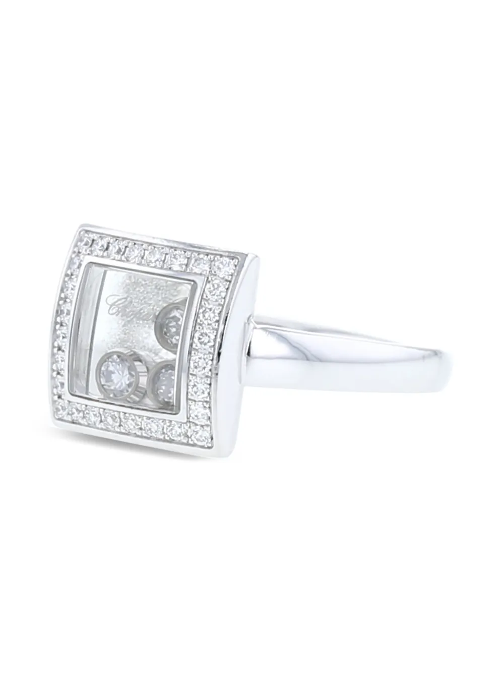 Pre-owned Chopard 2010s White Gold Happy Diamonds Ring
