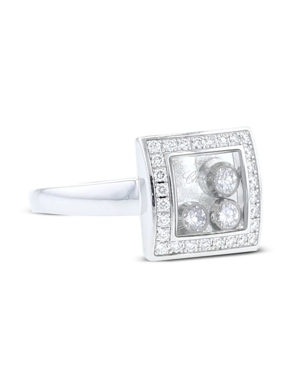 Pre-owned Chopard 2010s White Gold Happy Diamonds Ring