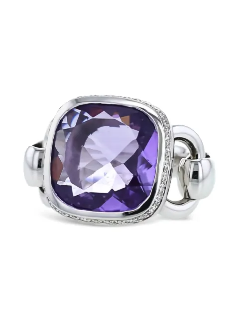 Poiray anillo Fille en oro blanco con diamantes y amatista 2010