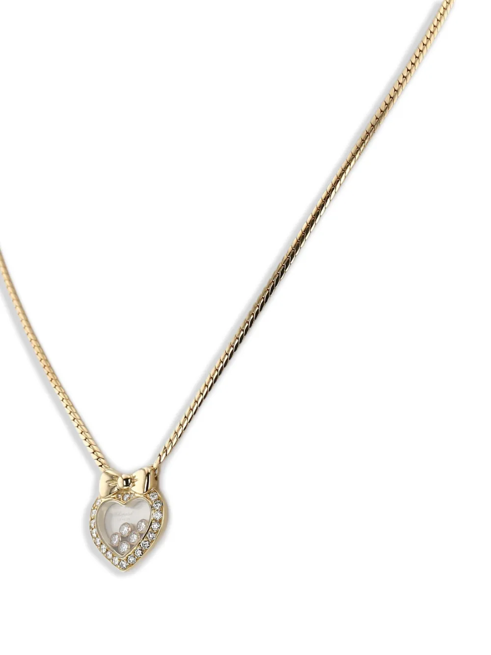 Pre-owned Chopard 2010s Yellow Gold Happy Diamonds Necklace