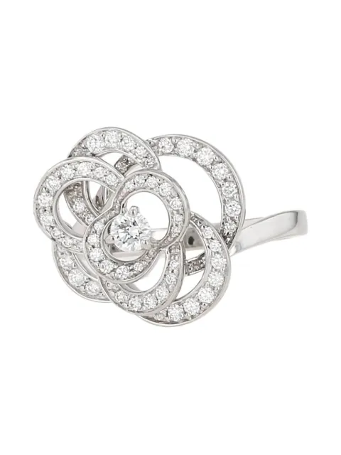 CHANEL Pre-Owned medium 18kt white gold Camélia Fil diamond ring