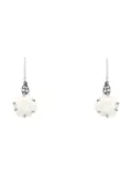 CHANEL Pre-Owned white gold agate and diamond camellia earrings - Silver
