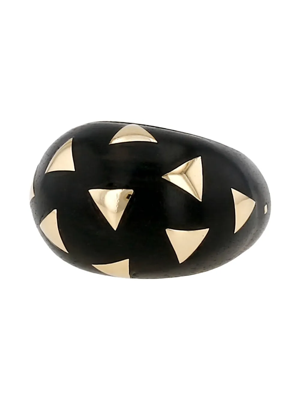 Van Cleef & Arpels 1970s yellow gold wood ring - Marrone